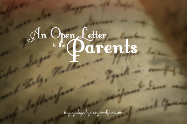 open letter to the parents